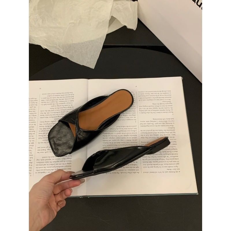 Square Toe Slide Sandals