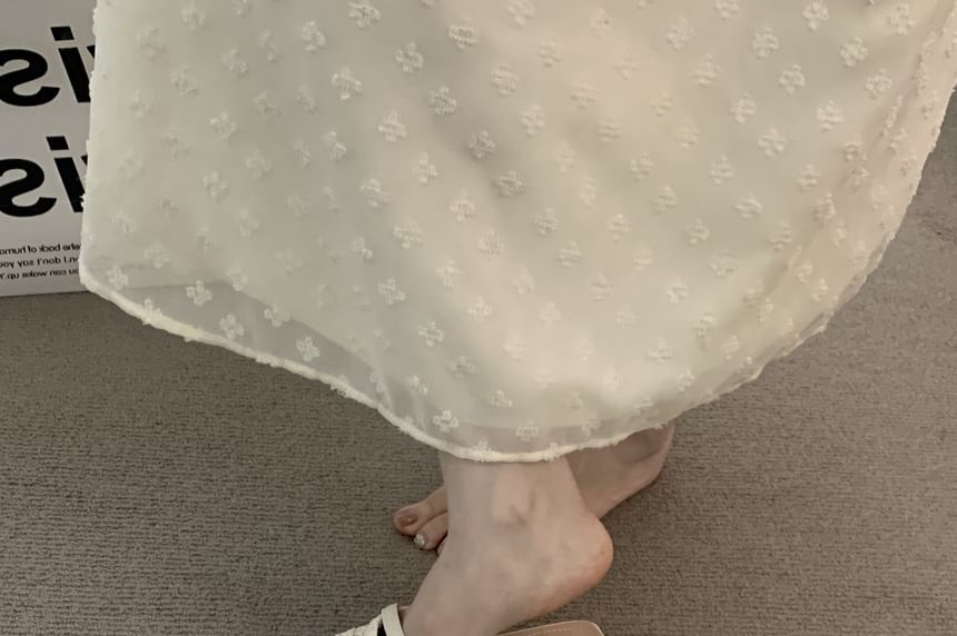 Square Toe Plain Knit Mules