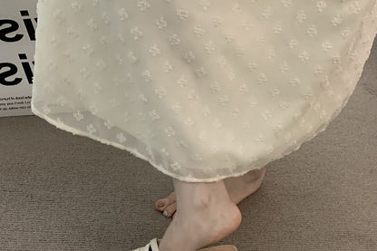 Square Toe Plain Knit Mules