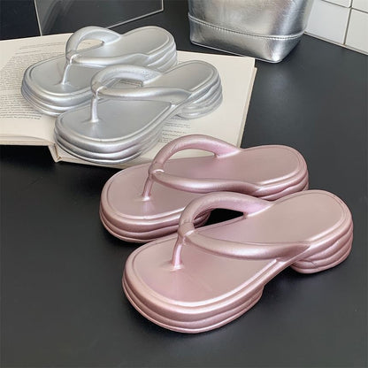 Platform Chunky Heel Flip-Flops