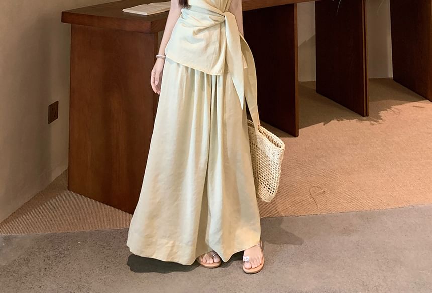 Boat Neck Blouse and Maxi Flared Skirt Set