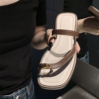 Toe Loop Slide Sandals
