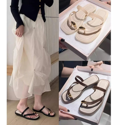 Toe Loop Slide Sandals