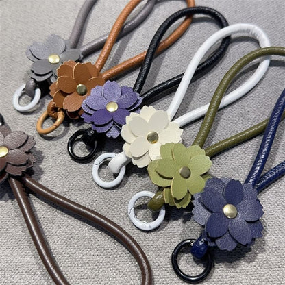 Strap Faux Phone and Lanyard Floral Leather Pad with