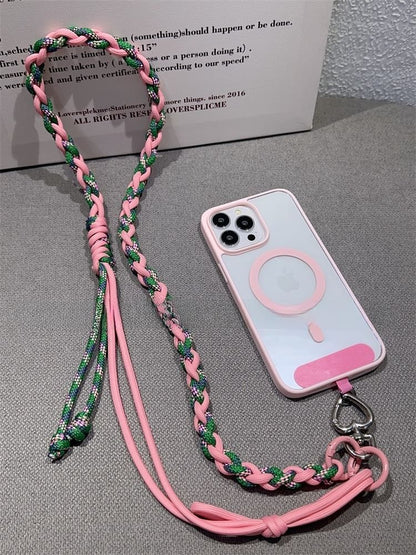with Braided Lanyard Phone Strap Pad