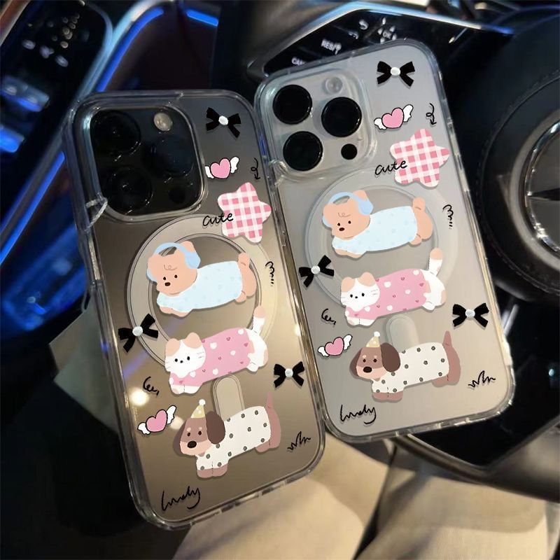 (Compatible with MagSafe) Transparent Dog Magnetic Phone Case