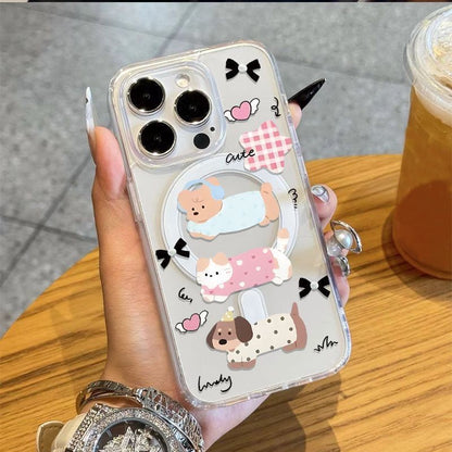 (Compatible with MagSafe) Transparent Dog Magnetic Phone Case