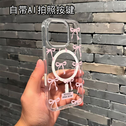 Case Magnetic Phone (Compatible Bow with MagSafe) Transparent