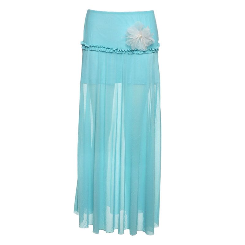 Low Waist Minimalist Ruffled Maxi Skirt