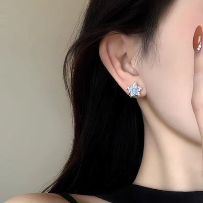 Faux Star Earring Stud Alloy Crystal