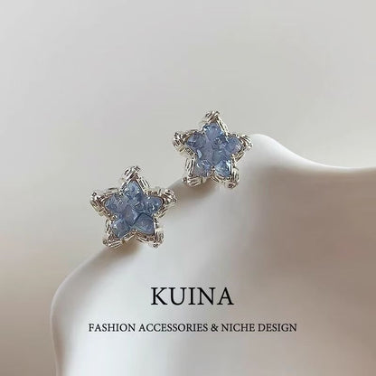 Faux Star Earring Stud Alloy Crystal