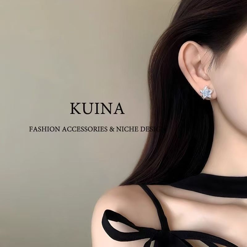 Faux Star Earring Stud Alloy Crystal