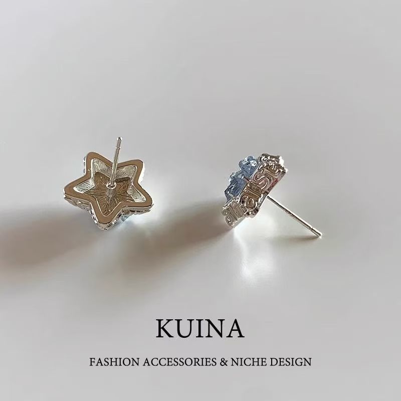 Faux Star Earring Stud Alloy Crystal