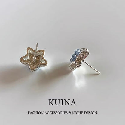 Faux Star Earring Stud Alloy Crystal