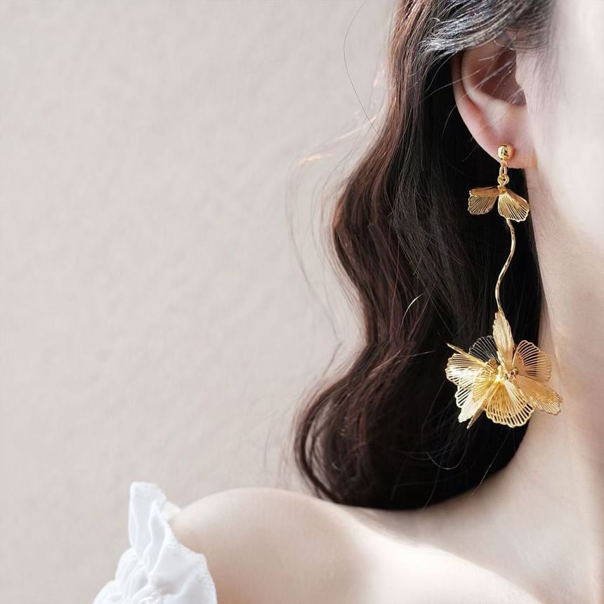 Alloy Dangle Earring Petal Butterfly