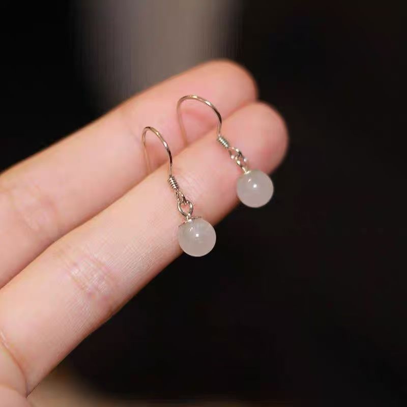 Cat Earring Eye Dangle Faux Alloy Bead Stone