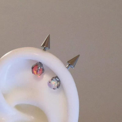 Faux Gemstone Earring Through Alloy Claw