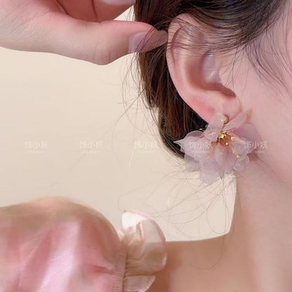 Organza Alloy Petal Drop Earring