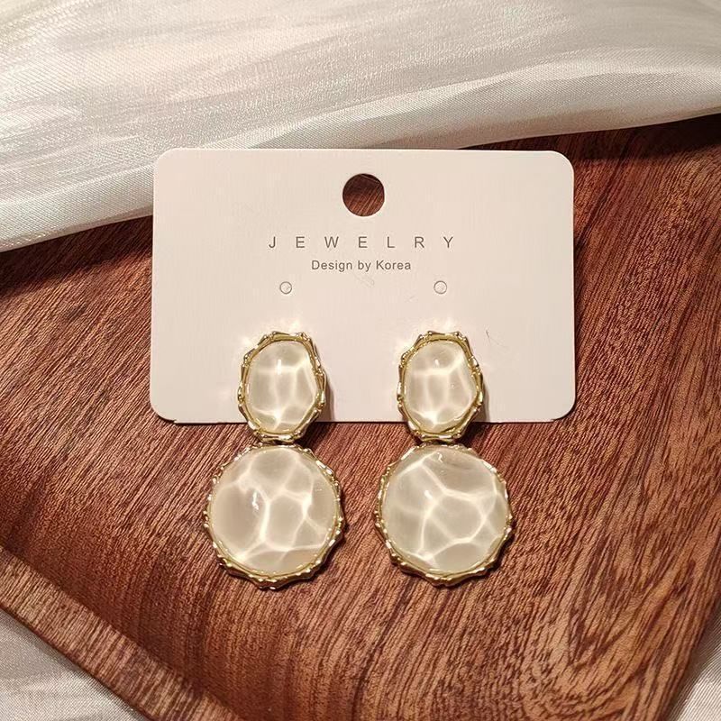 Ripple Asymmetrical Drop Alloy Earring