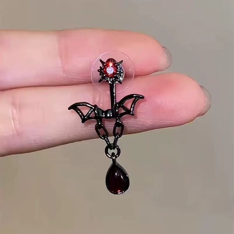 Rhinestone Alloy Bat Earring Dangle