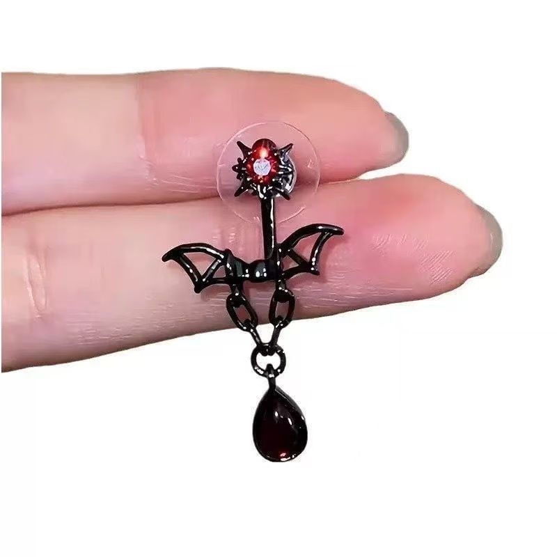 Rhinestone Alloy Bat Earring Dangle