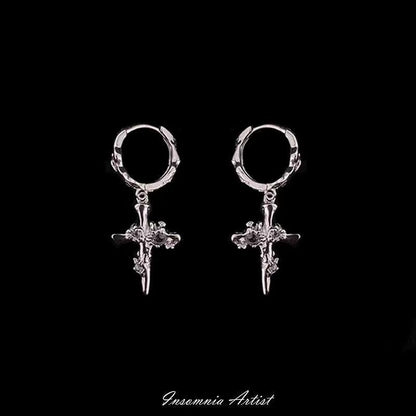 Alloy Cross Drop Earring