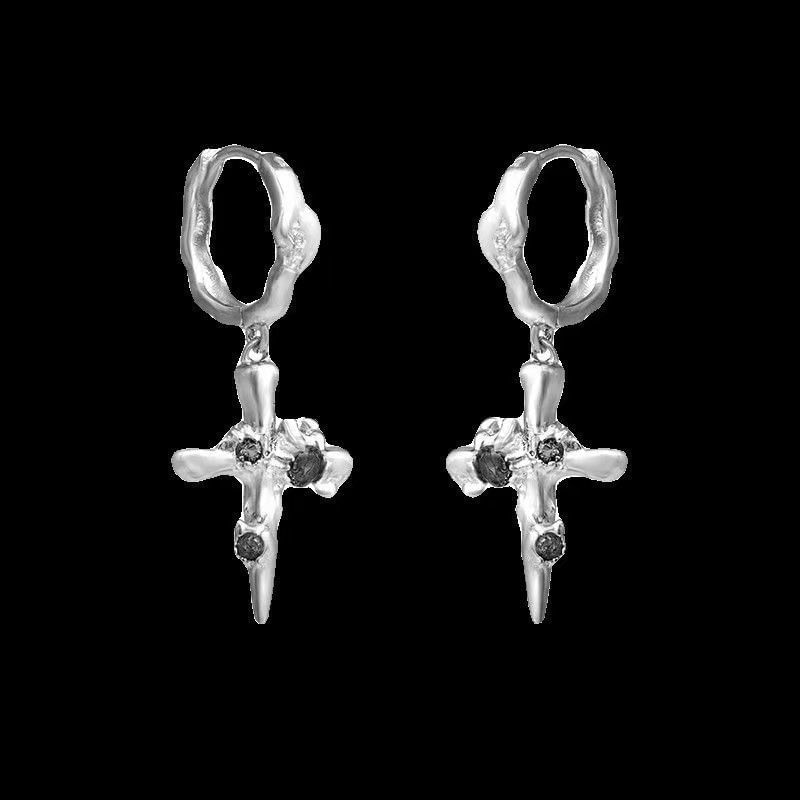 Alloy Cross Drop Earring