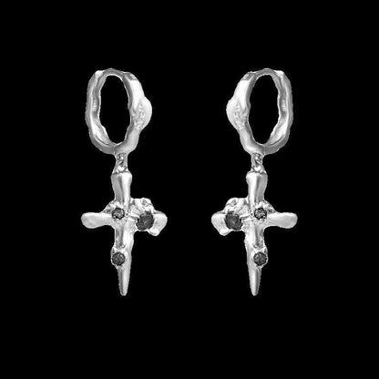 Alloy Cross Drop Earring
