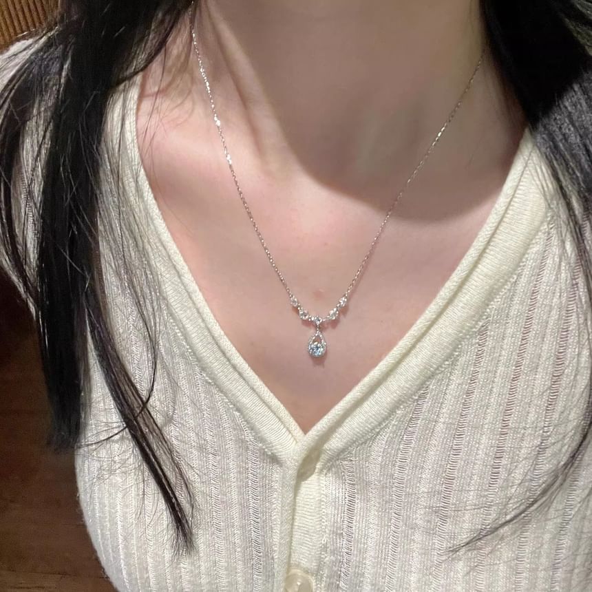 Alloy Necklace Pendant Rhinestone Droplet