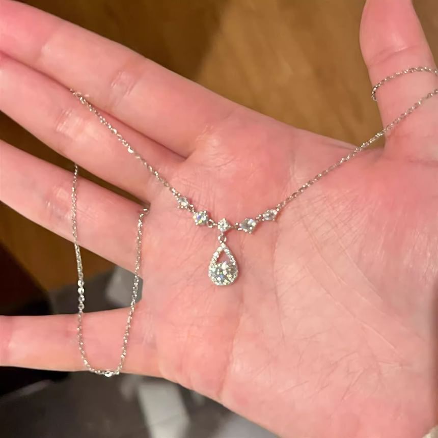 Alloy Necklace Pendant Rhinestone Droplet