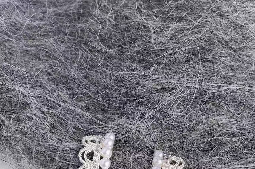 Huggie Earring Pearl Alloy Lace Faux