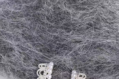 Huggie Earring Pearl Alloy Lace Faux