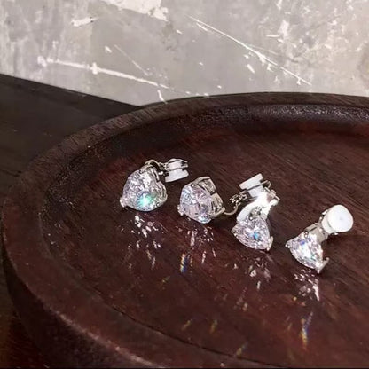 Ear Heart Set Rhinestone of 4: Alloy Cuff