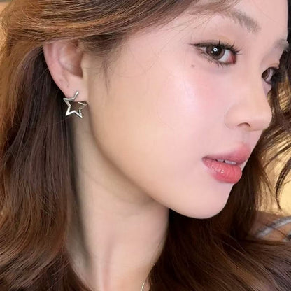 Star Alloy Huggie Earring