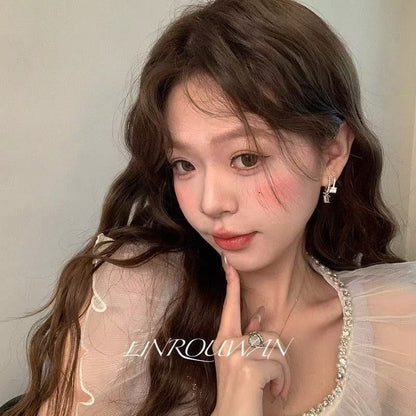 Rhinestone Alloy Drop Earring