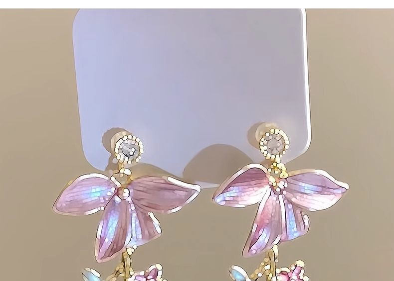 Floral Alloy Dangle Earring