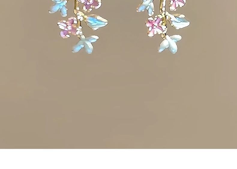 Floral Alloy Dangle Earring