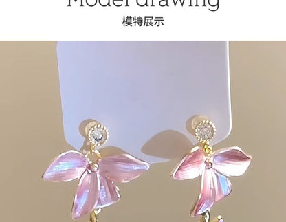 Floral Alloy Dangle Earring