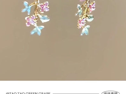 Floral Alloy Dangle Earring