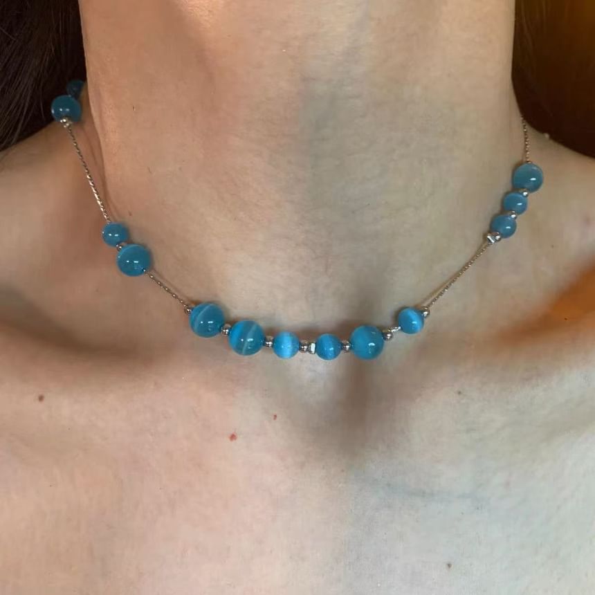 Choker Gemstone Bead Alloy Faux