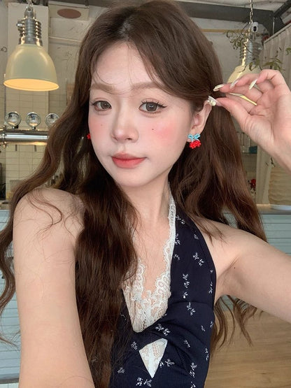 Stud Earring Cherry Bead