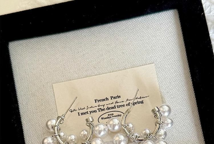 Faux Earring Drop Alloy Pearl