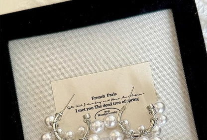 Faux Earring Drop Alloy Pearl