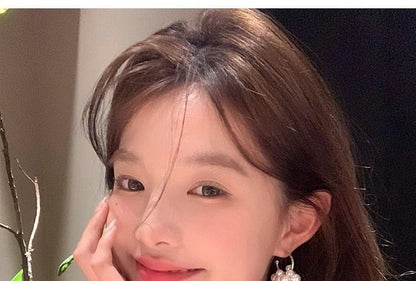 Faux Earring Drop Alloy Pearl