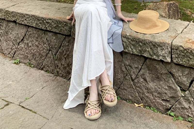V Neck Shirt with High Rise Midi Skirt and Striped Sash Set
