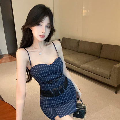 Striped Cami and Pencil Mini Skirt Set