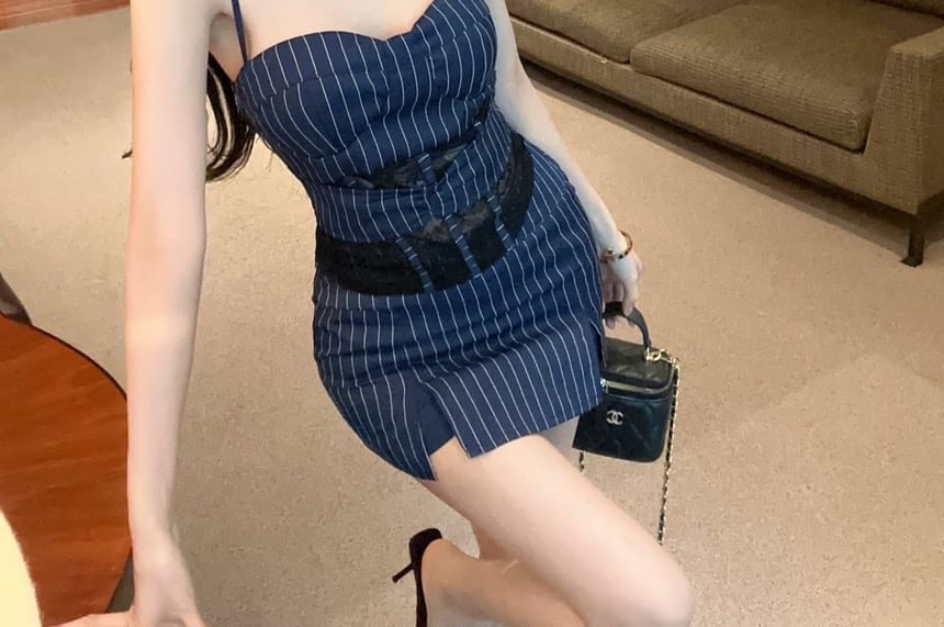 Striped Cami and Pencil Mini Skirt Set