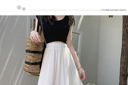 High-Rise Mesh Maxi Flared Skirt