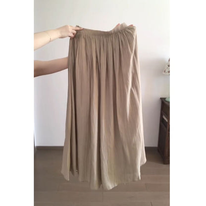 High-Rise Plain Maxi Flared Skirt