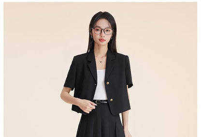 Blazer and Pleated Midi Skirt Set